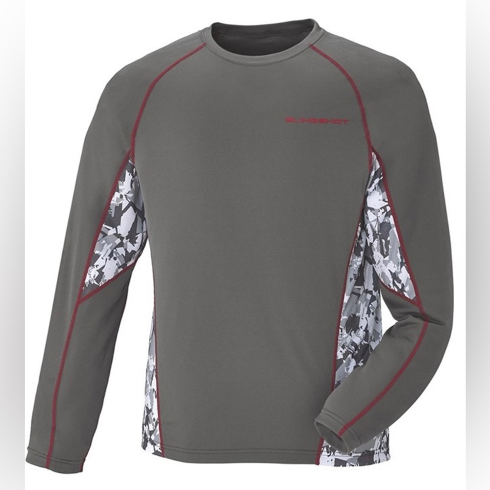 Polaris Slingshot Men's Shirt Long Sleeve Cooling Gray White Red New with Tag